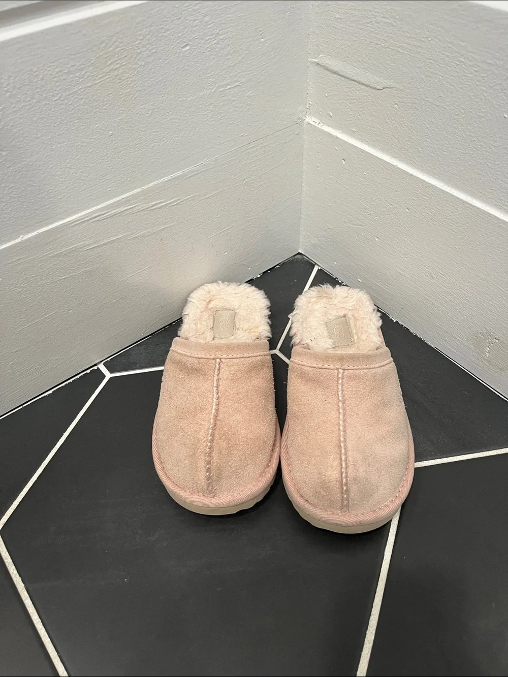 UGG Blush Suede Shearling Mule Slippers